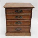A small mahogany late 19th Century apprentice chest of four drawers