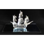 Swarovski crystal Santa Maria on a mirror base , 9cm high with original box and certificate