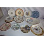 Collection of plates , including 3 royal commemoratives , a Wedgwood cupid plate and many more