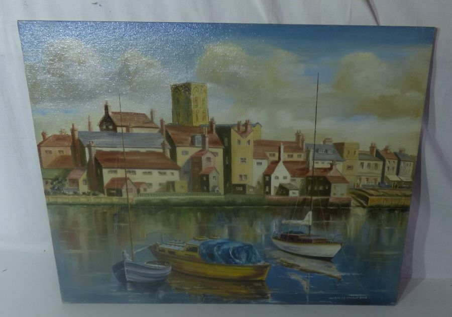 *****RE-OFFER £20 - £30*******  3 x Hugh Penfold  oil on board , Dhows on the Nile , Inveraray - Image 2 of 4