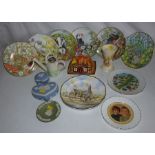 Collection of mixed ceramics , to include Wedgwood , a set of Royal Kendal plates and other item