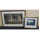 *****RE-OFFER £20 - £30*******  2 limited edition signed prints of tigers . White Water by Stephen