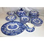 Enoch Wood English scenery blue and white transfer-printed dinner service  12 place settings . soup