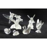 A collection of Swarovski  crystal birds with original boxes and certificates