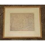*****RE-OFFER £20 - £30*******   An early 20th century pencil sketch, a man riding through a