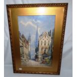 *****RE-OFFER £40 - £60*******  A large watercolour of Brussels , by C J Keates RBA , signed lower