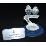 Swarovski crystal annual edition 1987 Togetherness , the lovebirds , 10.5cm high with original box