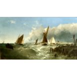 *****RE-OFFER £1500 - £2000*******  Edmund John Niemann (1813-1876), Fishing boats off the coast,