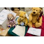 3x Collectables teddy bears, including a danbury mint mohair Cliff Richard example (3)