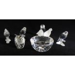 A collection of Swarovski  crystal birds with original boxes and certificates
