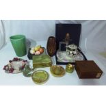 A mixed collection to include onyx cigar box , ashtray eggs and other items , Royal Worcester boxed