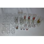 *****RE-OFFER £20 - £30*******  Large collection of mixed drinking glasses , to include 2 cut
