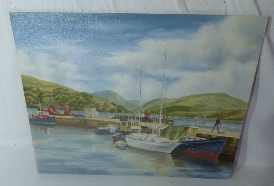 *****RE-OFFER £20 - £30*******  3 x Hugh Penfold  oil on board , Dhows on the Nile , Inveraray - Image 3 of 4