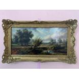 Henry Seymour (Late 19th Century School). River landscape, signed l.l., oil on board, 24cm by