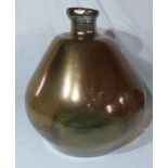 A 20th Century large glass vase with a copper lustre finish. 47cm high