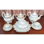 A collection of mixed/partly matched Victorian teawares