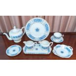 A Coalport Revelry pattern porcelain tea and coffee service, printed marks in blue, including 17