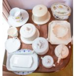 A collection of miscellaneous ceramics including reproduction creamware, Evesham pattern Worcester