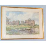 F K Gregory: Country views with castle, house and lake, three watercolours, two signed, each