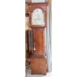 A white enamel dial longcase clock, Weatherston, N. Castle, circa 1800, 8-day movement fusee