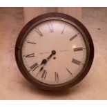 A 19th century wall clock, John Todd, Glasgow, signed on the white enamel dial, with fusee
