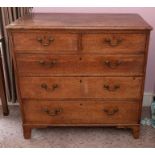 A late Georgian oak chest of five drawers, 94cm wide