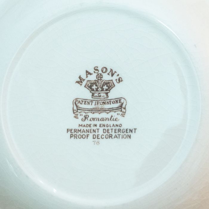A Mason’s Patent Ironstone "Romantic" pattern dinner service for six places. (one 8 inch plate - Image 2 of 2