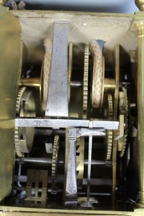 John Quelch, Oxon (Oxford), lantern clock with alarm rope driven 6'' dial with silvered chapter ring - Image 4 of 13