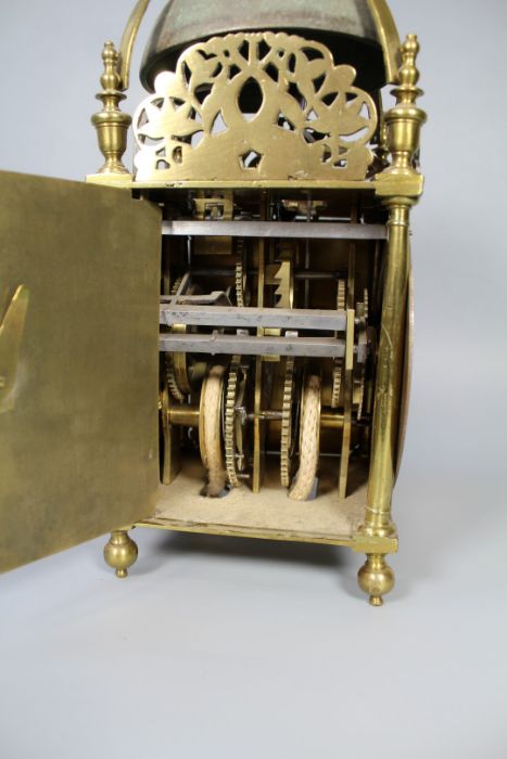 John Quelch, Oxon (Oxford), lantern clock with alarm rope driven 6'' dial with silvered chapter ring - Image 12 of 13