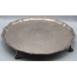 John Crouch I and Thomas Hannam, a George III silver salver, beaded pie crust rim around engraved