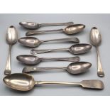 Joseph Taylor, a Victorian silver fiddle pattern stuffing spoon, London 1866/87, a George III silver