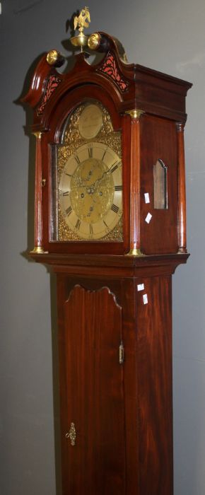 Robert Green, Edinburgh. Eight day longcase clock with 12'' steel arch brass dial with silvered boss - Image 10 of 11