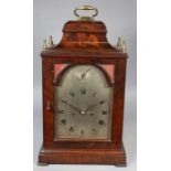 James Day London, Georgian mahogany inverted bell top bracket clock, with eight day twin train verge