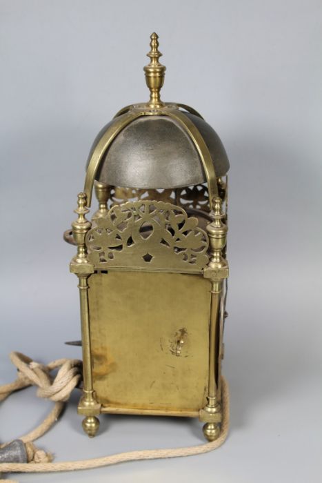 Thomas Pace, London, lantern clock with verge escapement striking on a bell, 6'' silvered dial - Image 4 of 13