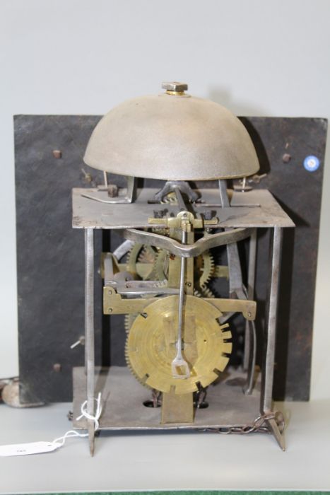 Gilkes, Sibford, hook (hoop) and spike thirty hour wall clock with single hand and 10'' brass - Image 4 of 5