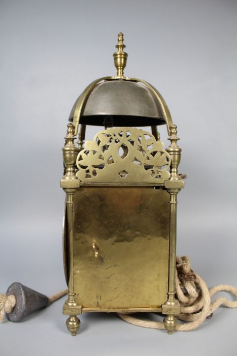 Thomas Pace, London, lantern clock with verge escapement striking on a bell, 6'' silvered dial - Image 11 of 13