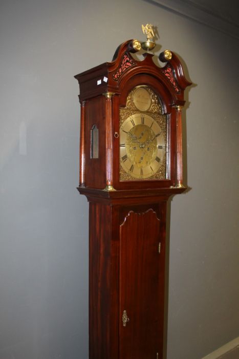 Robert Green, Edinburgh. Eight day longcase clock with 12'' steel arch brass dial with silvered boss - Image 9 of 11