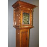 Henry Burges lantern clock in oak case. A thirty hour lantern clock with 6 1/2 hour square dial