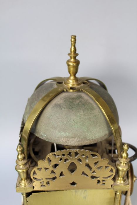 John Quelch, Oxon (Oxford), lantern clock with alarm rope driven 6'' dial with silvered chapter ring - Image 5 of 13