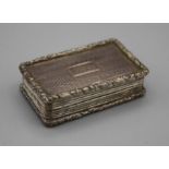 Thomas Shaw, a William IV silver vinaigrette, rectangular with florally cast borders, engine