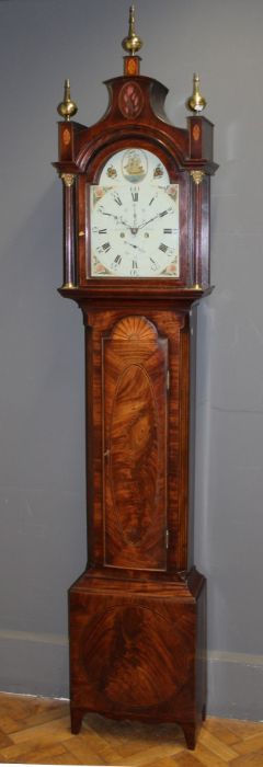 J Richie of Hull. Eight day longcase clock with 12'' still arch dial, c 1790. Eight day two train - Image 8 of 10