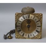 North Oxfordshire Quaker, Hook and Spike wall clock with single hand 8 3/4'' brass dial with brass