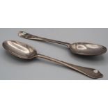 Samuel Hitchcock, a George I silver rats tail tablespoon, London 1719/20, 20cm together with another