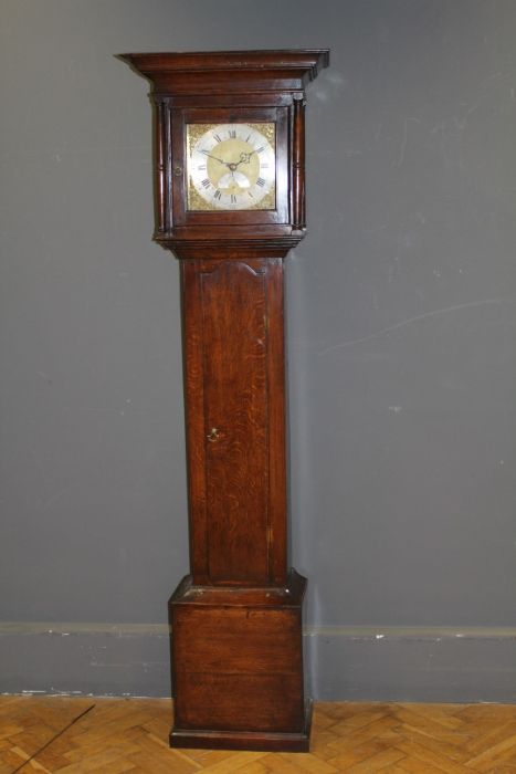 R Gilkes, Adderbury. Thirty hour hook and spike longcase clock with 10'' brass dial. Steel - Image 9 of 10