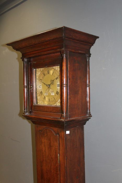 R Gilkes, Adderbury. Thirty hour hook and spike longcase clock with 10'' brass dial. Steel - Image 8 of 10