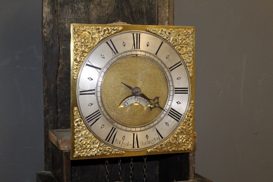 Jn (John) Ogden, Darlington. Thirty hour longcase clock with 10'' square dial and single hand and - Image 5 of 7