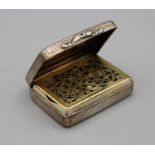 Nathaniel Mills, a William IV silver vinaigrette, oblong with engine turned decoration around a