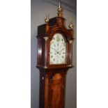 J Richie of Hull. Eight day longcase clock with 12'' still arch dial, c 1790. Eight day two train