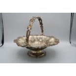 Barnard Brothers, a William IV silver bread basket, the pierced swing handle over lobed body