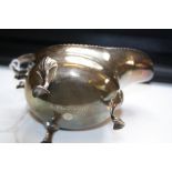 Possibly John Lee II, a George III silver cream boat, scallop edge and double C scroll handle,
